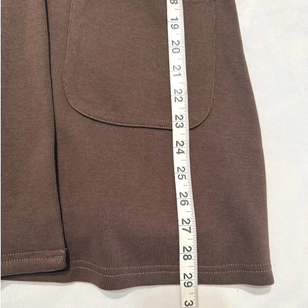 NWOT Area Stars Brown‎ Blazer Faux Leather Sleeve Knit Jacket Small